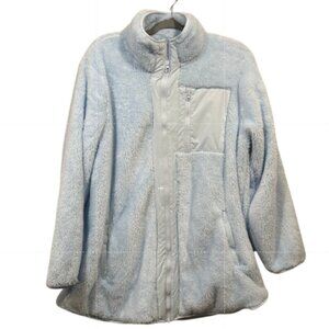 Lands’ End 🌿 Women’s Soft Cozy Plush Fleece Jacket Light Blue Size XL Full Zip